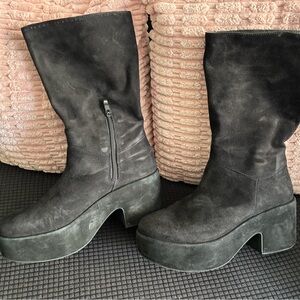 Fitflop Black Suede Platform Boots
